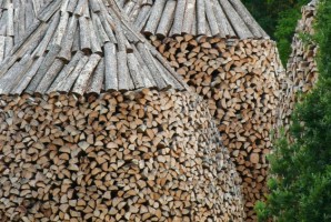 Holzmieten mit viel Brennholz für den Winter - Kaminöfen sind hungrig